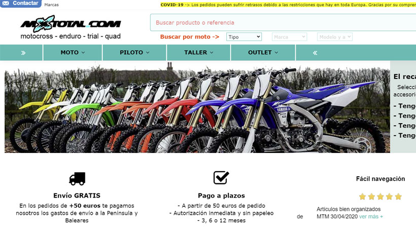 mejores tiendas de motos outlets paginas accesorios equipamiento online fisicas mxtotal